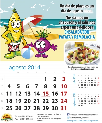 Agosto. Un día de Playa y Ensalada con Patata y Remolacha