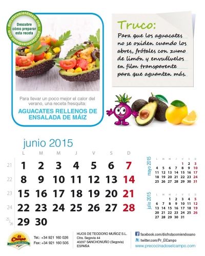 Junio. Aguacates Rellenos de Ensalada de Maíz