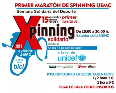 Colaboramos en el Maratón Solidario de Spinning en Valladolid a favor de UNICEF