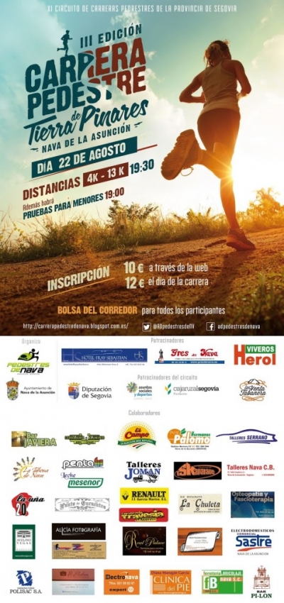 Apoyamos la III Carrera Pedestre “Tierra de Pinares” de Nava de la Asunción