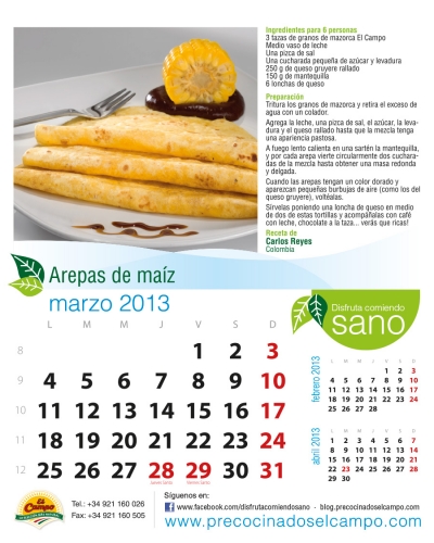 Marzo 2013: Arepas de Maíz