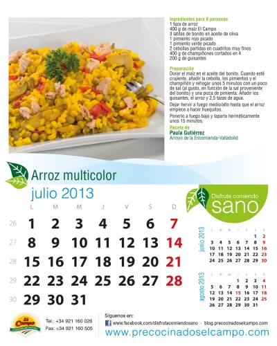 Julio. Arroz multicolor